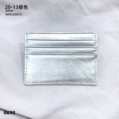 Custom Company Logo Cowhide Card Holder Woman Man Fashion Slim Mini Card Bag Genuine Leather Engrave Name Luxury Casual Purse