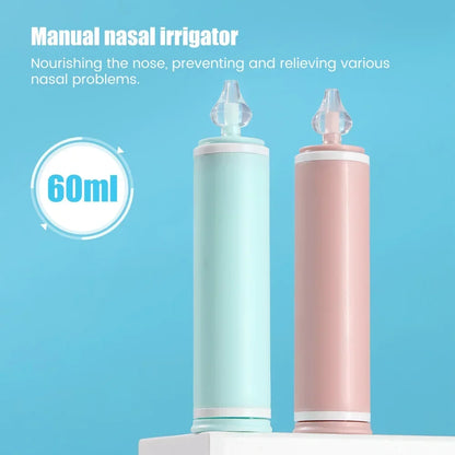 60ML Adult Children Nose Cleaner Needle Tube Baby Nasal Aspirator Reusable Potable Rhinitis Nasal Washer Syringe Nasal Irrigator