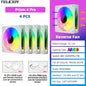 TEUCER Prism4 Pro ARGB Fan 120mm PC Case Fan Kit 4pin PWM CPU Cooling Fans 3pin 5v RGB 12cm Gaming Computer Fan