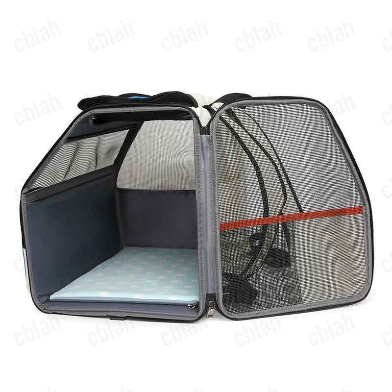 2-in-1 Rolling Pet Carrier Backpack with Wheels, Large Foldable Travel Bag for Dogs and Cats, Ventilated Backpack Carrier