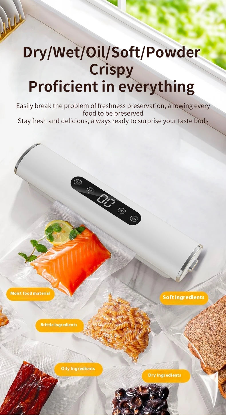 HOMEFISH Professional Vacuum Sealer for Food Vacuumor for Products Kitchen Sealing Machine Cuisine Packaging Plastic Bag Sealant