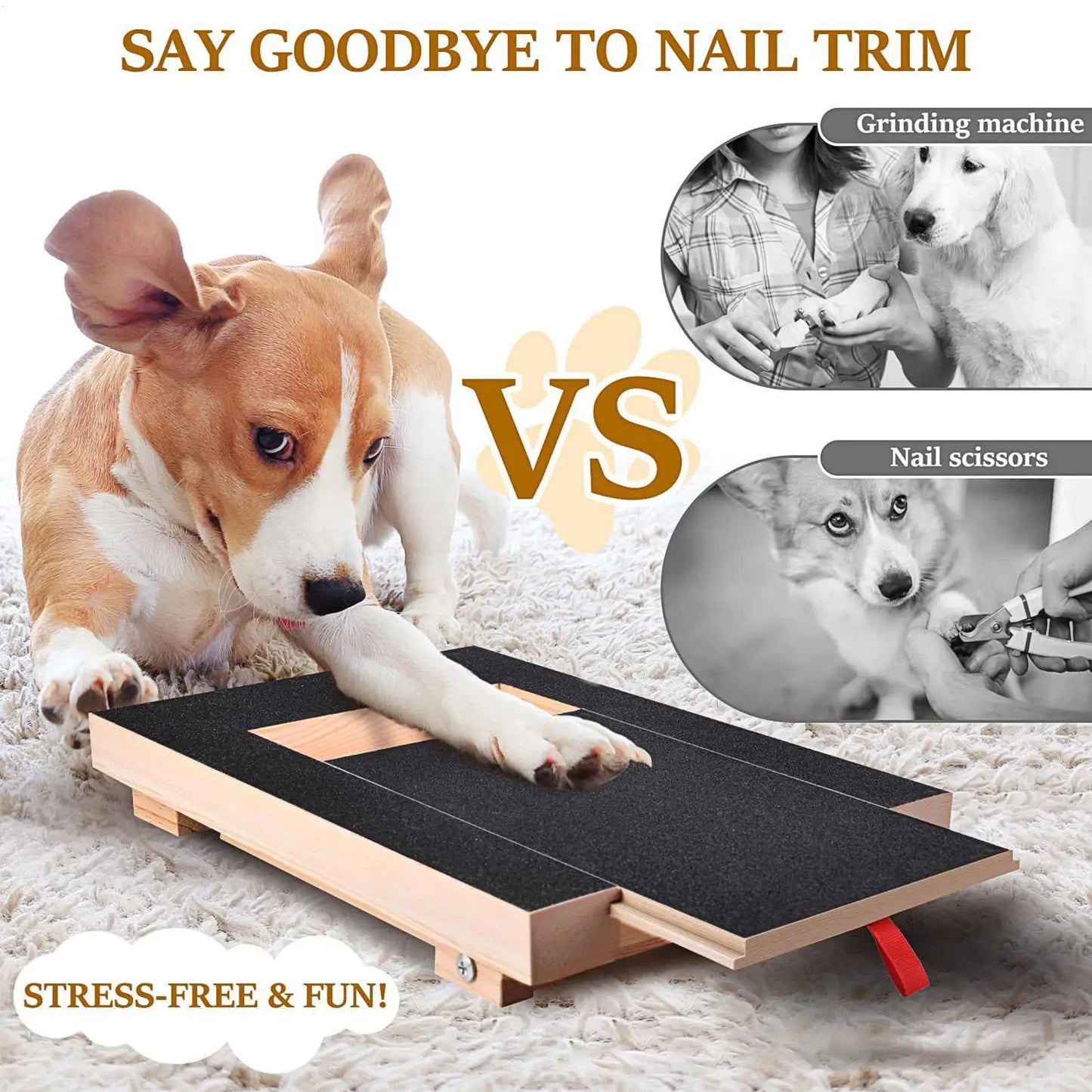 Dog Nail Scratch Board With Stand Wooden Pull-out Dog Scratching Post With Treat Box Pet Durable Dog Paw Repair Board For dog