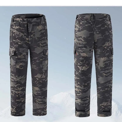 –22℃ Winter Warm Cargo Pants Men Casual Loose Multi-pocket Padded Trousers Combat Camouflage Tactical Work Pant Male Clothing