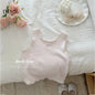 Girls' Ribbed Camisole with Embroidery & Ruffle Trim – Soft Spaghetti Strap Tank Top for Summer, Layering or Beach Wear