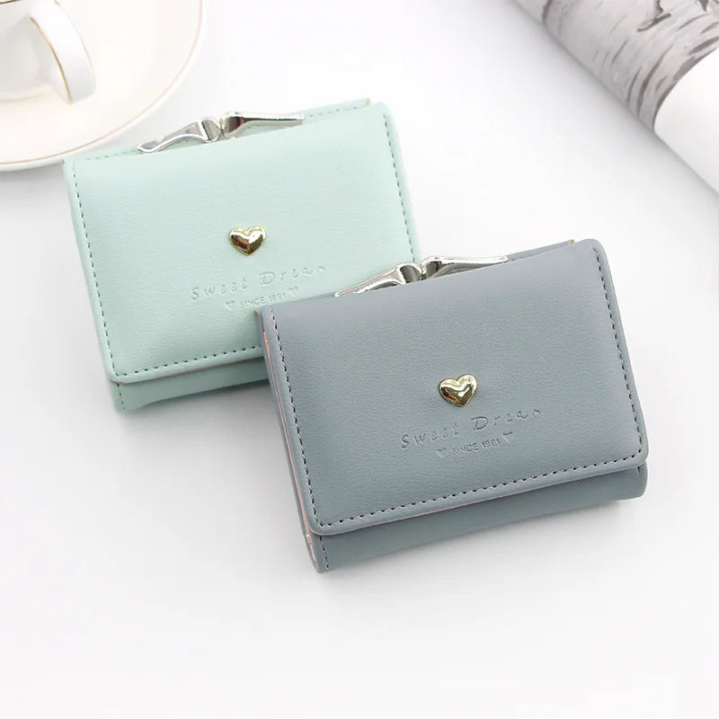 New Mini Short Women Wallets High Quality Coin Pocket Luxury Female Purses Card Holder Photo Holder Cute Wallet For Girls