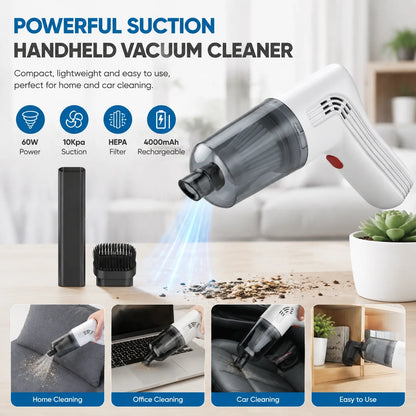 Wireless Handheld Mini Car Vacuum Cleaner USB Charging Battery Wet & Dry Dual Use Portable Cleaner For Car Household