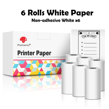 Phomemo Self-adhesive Sticker Paper for T02/M02X Portable Printer Thermam Paper Label Sticky DIY Photo Text Study Notes Printing