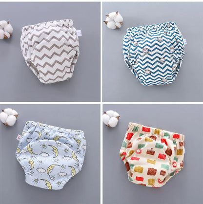Baby Reusable Potty Training Pants Toddler Cotton Ecological Cloth Diaper Panties Waterproof Washable Nappies Boy Girl Underwear