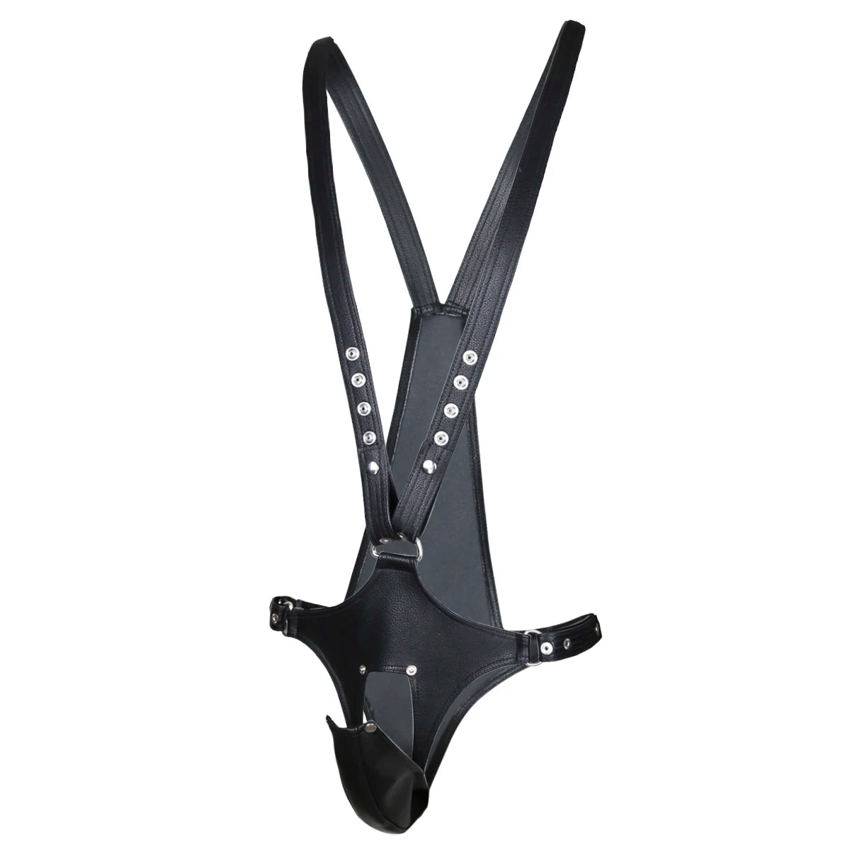 Erotic Underwear Thong PU Leather Male Chastity Panties Cock Penis Sleeve Ring Harness Straps BDSM Restraint  Belt for Men