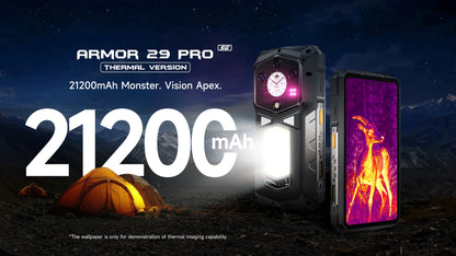 World Premiere Ulefone Armor 29 Pro Thermal Version 5G AI Rugged Phone 21200mAh 120W 64MP Night Vision 6.67" 120Hz 512GB ROM