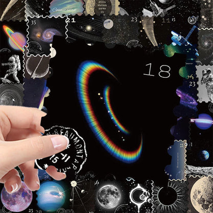 10/30/50pcs Retro Universe Planet Galaxy Stamp Stickers Cool Graffiti Decals for Laptop Luggage Scrapbook Waterproof Sticker Toy