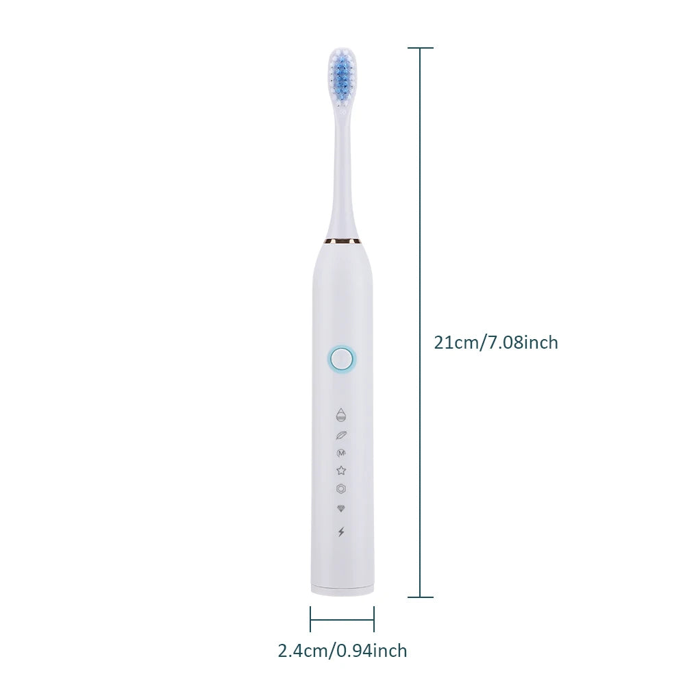 Electric Toothbrush For Teeth Brushes 6 Modes Dental Tooth Whitening Cleaner IP67 Waterproof Type-C Rechargeable Oral Care