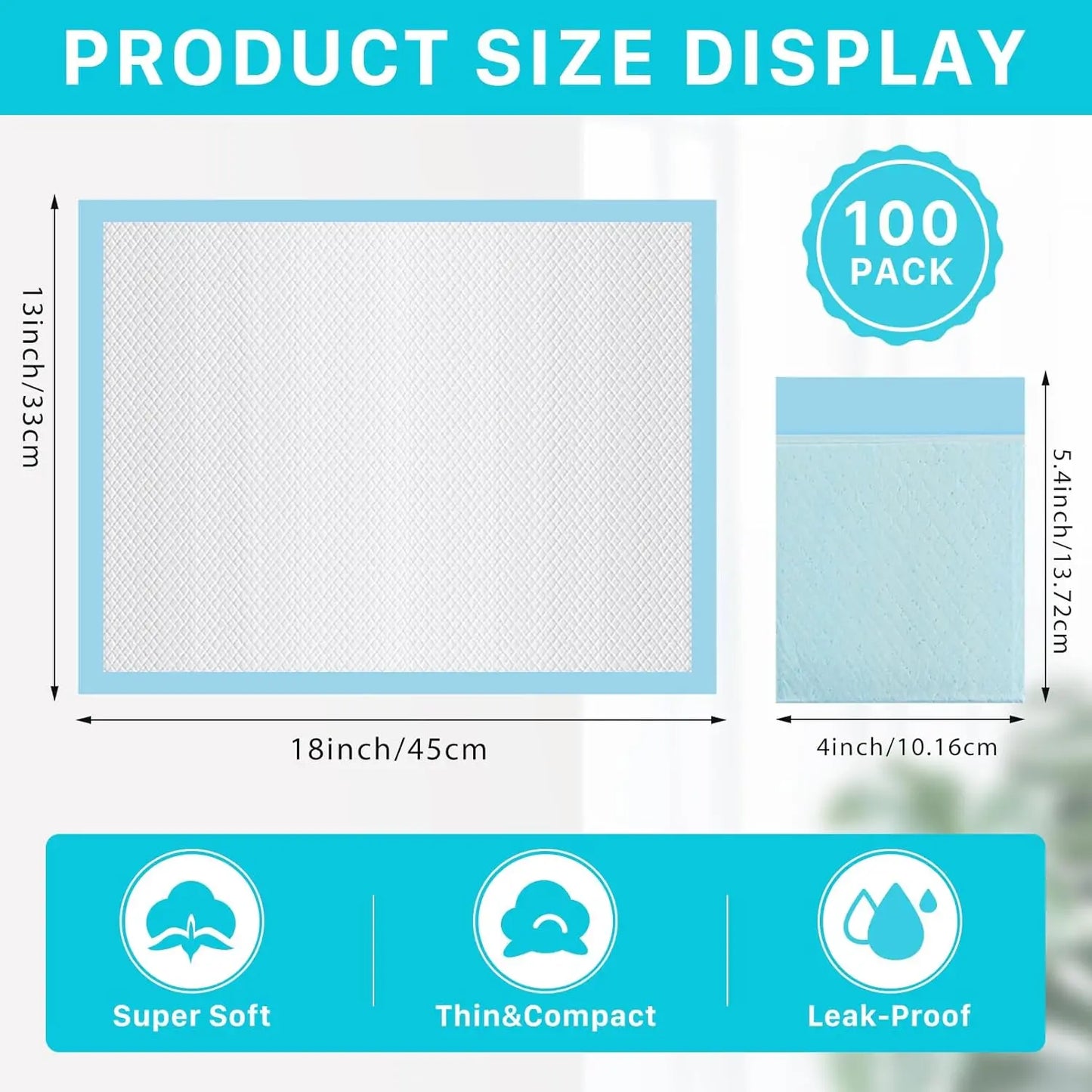 20-100Pcs Disposable Changing Pad High Absorbent Diaper Changing Pads Waterproof Leak Proof Baby Disposable Underpads for Baby