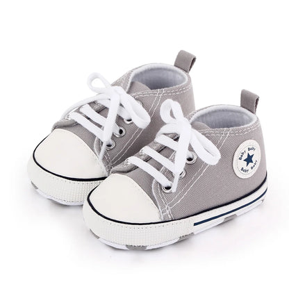 New Baby Shoes Boys Girls Classic Canvas Casual Sneakers Spring Newborn First Walker Toddler Soft Sole Non-Slip Walking Shoes