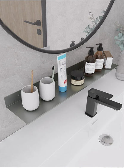 Toilet No Drilling Shelving Wall Mounted Shelf Space Aluminum Vanity Mirror Front Storage Shelves Organizer Bathroom Accessories