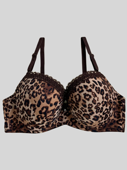 Diana Rose Leopard print Push Up Bra For Women With steel ring B Cup Bra Lady's Underwear High Quality