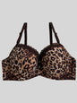 Diana Rose Leopard print Push Up Bra For Women With steel ring B Cup Bra Lady's Underwear High Quality