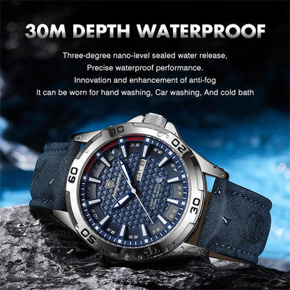 PAAZOMU Man Luxury Brand Watch Waterproof Luminous Date Week Men's Quartz Wristwatch Stainless Steel Fashion Sports Men Watches
