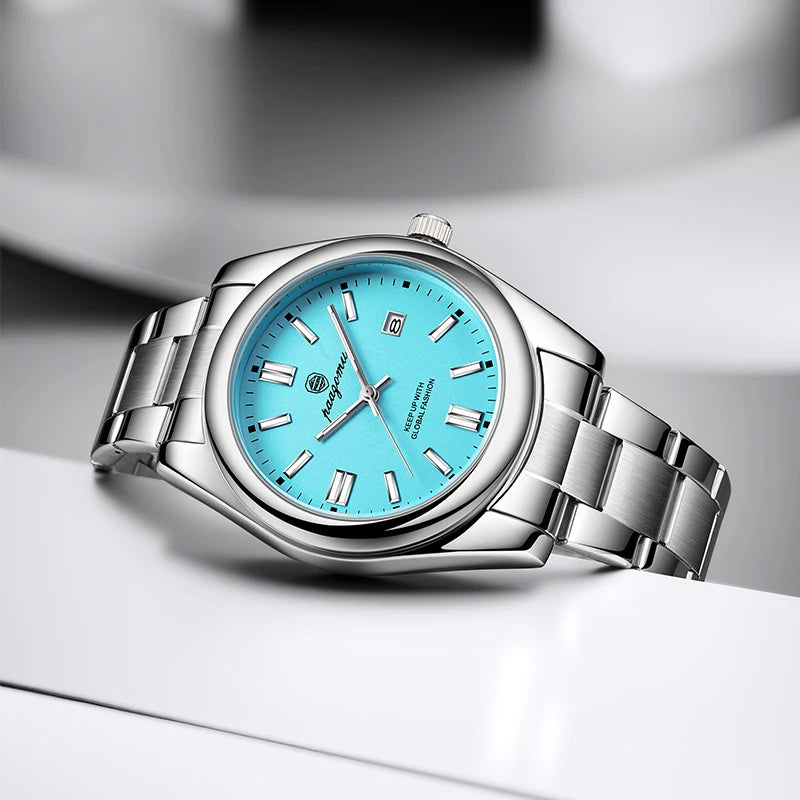 2026 PAAZOMU Fashion Men Stainless Steel Watch Luxury Calendar Quartz Wrist Watch Business Watches Man Clock relogio masculino