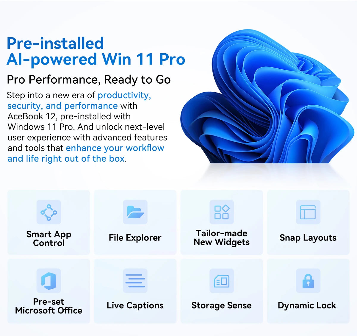 Blackview Acebook 12 Win 11 Pro Laptop 16'' 1920*1200 Display, Intel I5-1030NG7 Notebook, 16GB 512GB, 5000mAh