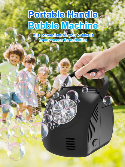 Handheld outdoor bubble machine electric with light bubble toy bubble launcher holiday  gift without battery bubble water