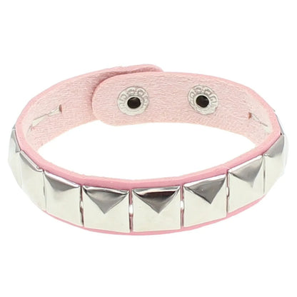 Punk Hip-hop Single Row Square Rivet Bangles Fashion Rock Opening Adjustable Couple Wristband for Women Men Jewelry Accessories