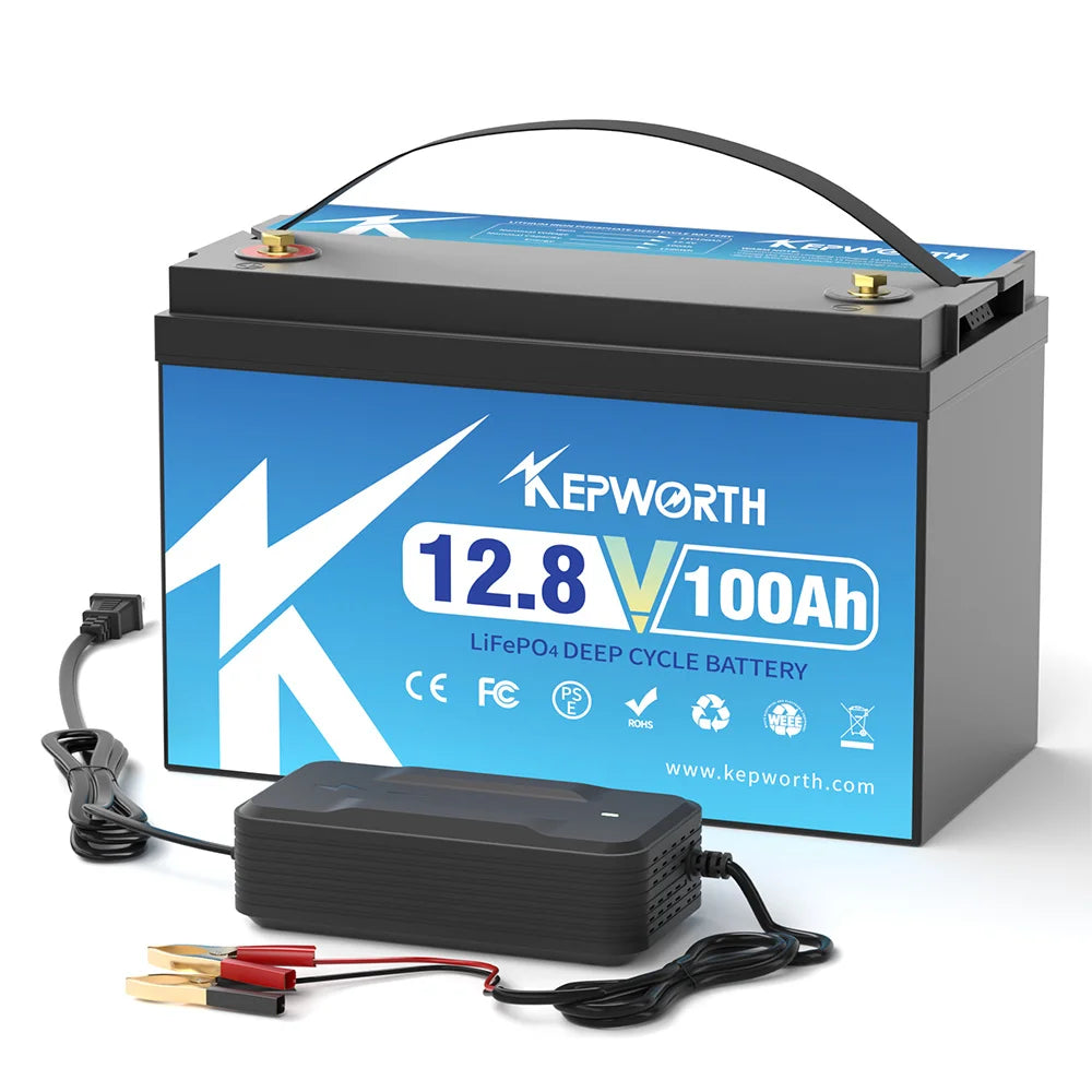 12V/24V LiFePO4 Battery with BMS - 30/50/100/120/135/300Ah for Golf Cart, Solar, RV, EV - Long Lifespan