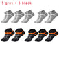 5 Pairs High Quality Socks Men Summer Outdoor Casual Cotton Socks Short Breathable Black Ankle Socks Run Sports Socks Size 38-45