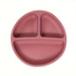 Suction Plates For Babies, Silicone With Lid Divided Design Dinner Plate