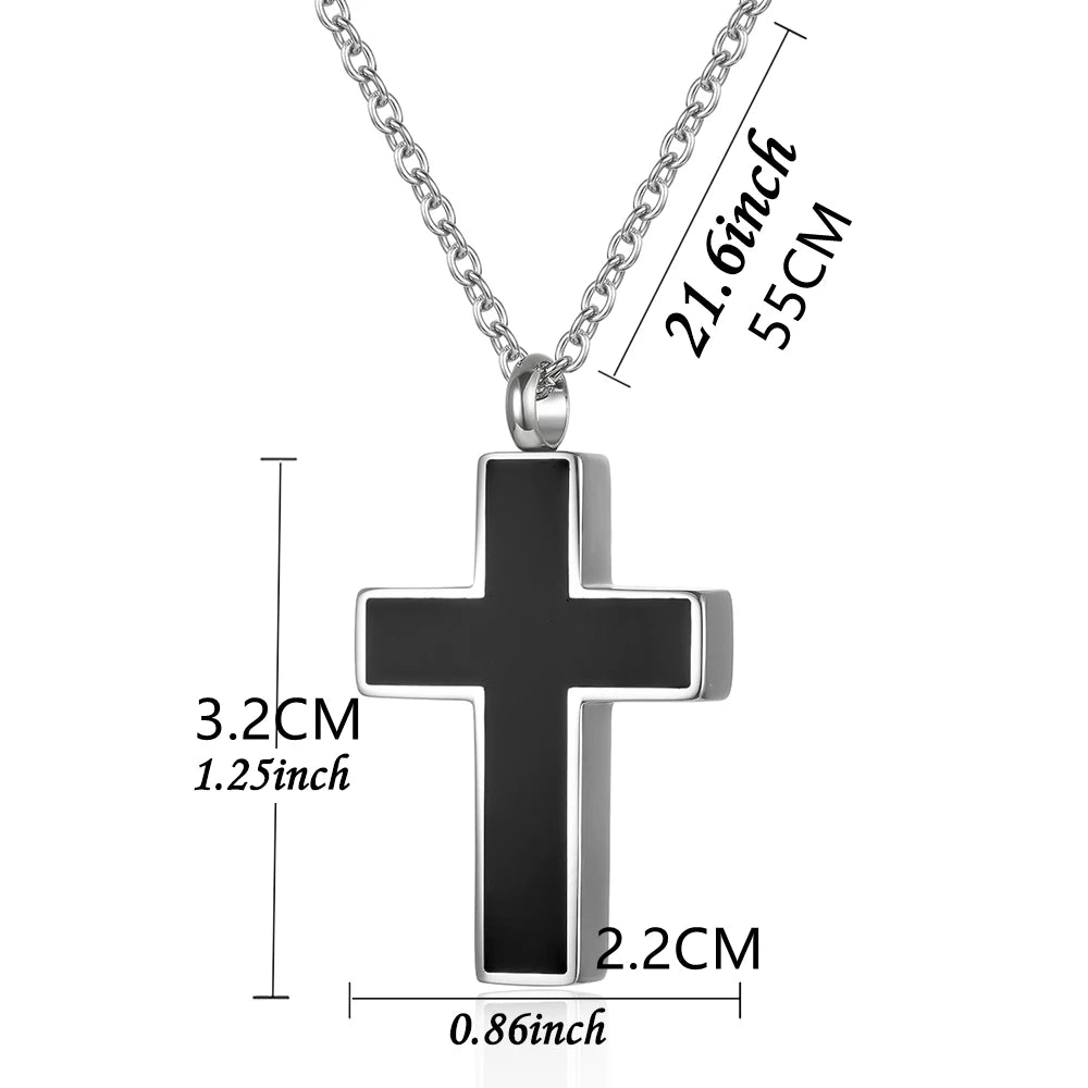 Cremation Necklace - Stainless Steel Ashes Pendant for Human Ash, Memorial Urn Jewelry Keepsake