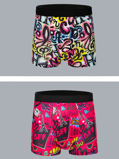 5-Pack Fashionable Men's Boxer Shorts, Comfortable, Soft, Fashionable, Printed, Casual and Versatile Men's Underwear