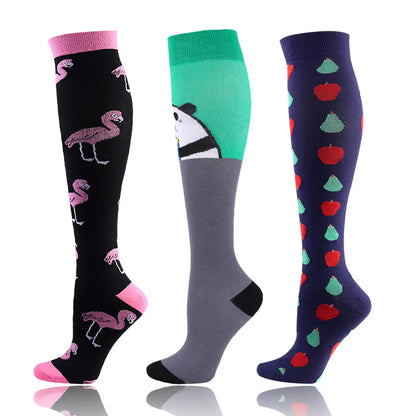 58 Styles 3 Pairs/Pack Compression Socks Knee High 30MmHg  Women Men Sports Socks Edema Diabetes Varicose Veins Running Socks