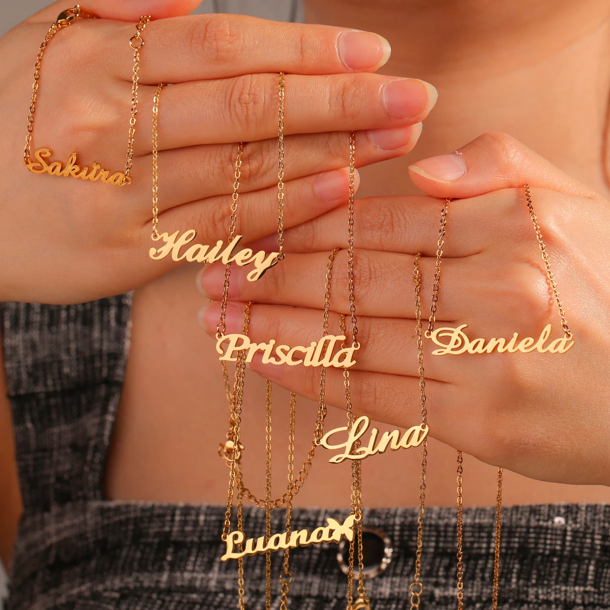 Custom Name Necklace for Women Men Stainless Steel Customized Personalized Arabic Name Choker Chain Jewelry Valentine's Day Gift