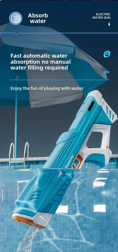 Electric Water Gun New Children Wholesale AutomaticWater Absorption Battery DisplayLarge Capacity Boys' Water PlayToyWaterGun