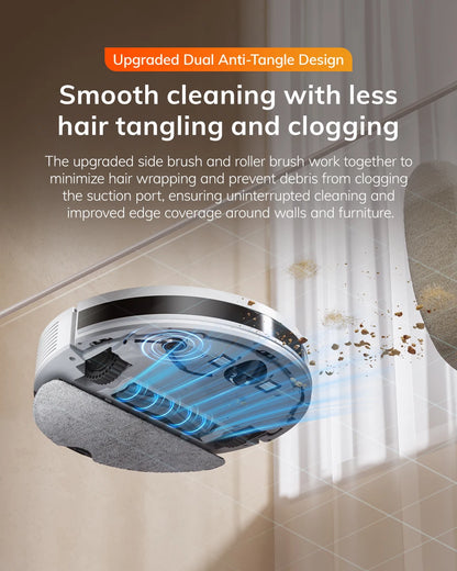 ILIFE V30 Robot Vacuum Cleaner, Laser Navigation, 10000Pa Suction, Up to 150min Runtime, APP Control, Customizable Cleaning, 2-in-1 Vacuum & Mop, No-Go Zones, Multi-Floor Mapping, Support Voice Assistance