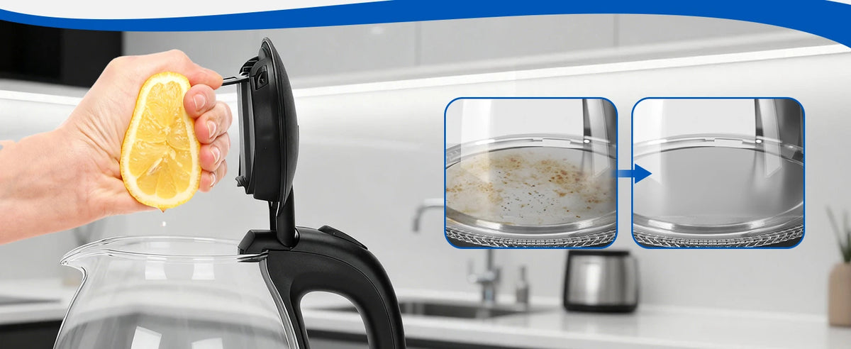 Aigostar Elfin Mini Borosilicate Glass Kettle with LED Lighting, 2200 W, 1 L Capacity, BPA-Free, Fast Boiling, Vacuum Protection