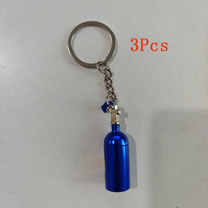 Ajrc 1/10 Simulation Climbing Car Universal Decorative Parts Nos Metal Simulation Nitrogen Bottle With Fixed Chain