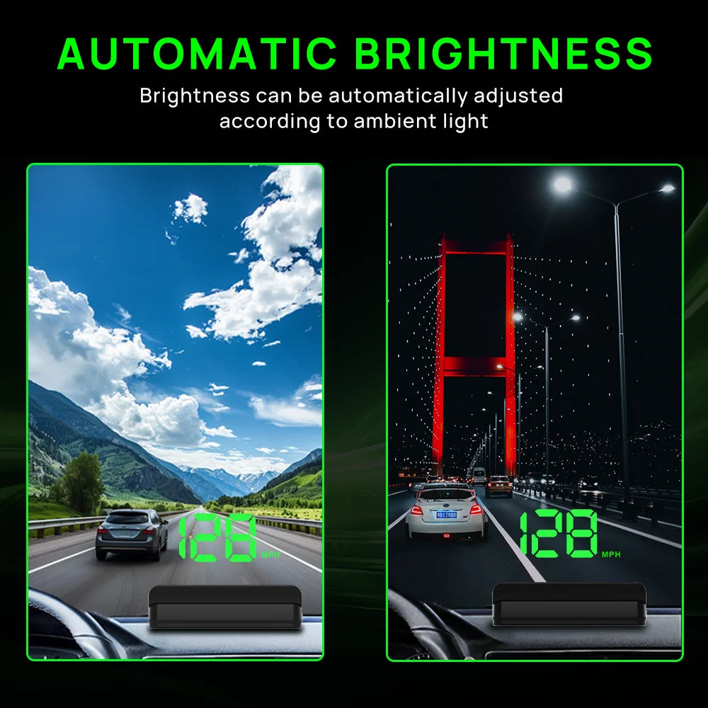 KWHUD HUD Head-up Display Car GPS Digital Speedometer Universal Speed Windshield Projector Plug&Play Auto Electronic Devices