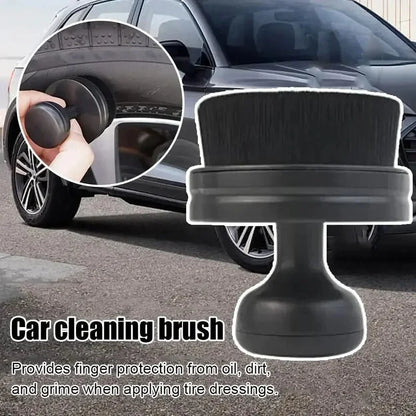 SEAMETAL Car Tire Cleaning Brush Dust Remover Portable Auto Detail Brush with Cover High Density Soft Bristle for Car Accessorie