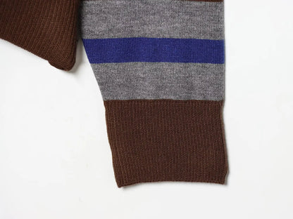 Sweater knitted Pullover Women's Spring 2026 New Fashion Striped Loose Polo neck Warm Women Sweater Chic Youth Holiday Pullover