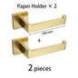 Gold Brushed Bathroom Accessories Hardware Towel Bar Rail Toilet Paper Holder Towel Rack Hook Soap Dish Toilet Brush