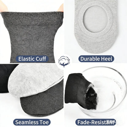 5 pairs of men's mid-calf socks, pure cotton sweat-absorbing odor-resistant autumn/winter business socks for all seasons