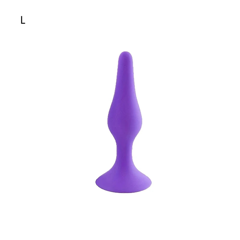Silicone Pleasure Anal Plug 4-Piece Set - Anal Stimulation Beads, Hands-Free Suction Cup Anal Plug, Adult Erotic Sex Toy