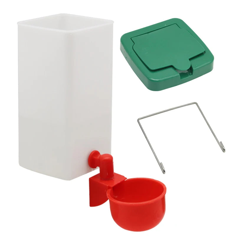 1000ml Rabbit Water bottle with Red Water Bowl Poultry Chick Auto Automatic Drinker for Chicken Duck