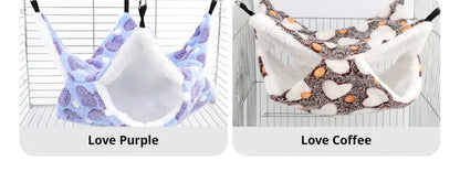 Hamster Hammock Small Pet Hanging Bed Double Warm Thickened Honeybug Flying Squirrel Guinea Pig Hammock Pet Cage Accessories