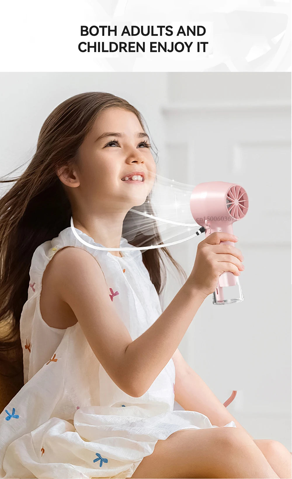 Portable Water Mist Fan Humidifier Fan Rechargeable 4 Wind Speed Hanging Neck Fan Handheld Water Spray Fan for Outdoor Travel