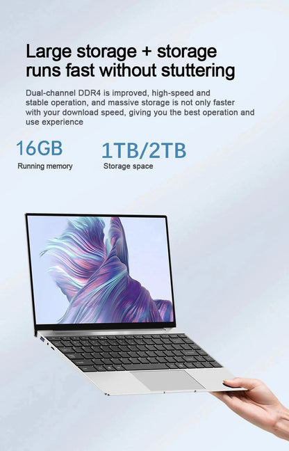 2026 New 14.1' Ultra Slim Laptop 16GB RAM 1/2TB SSD Windows 11 Pro Core I9-10980HK Notebook HD Games Office Study Computer