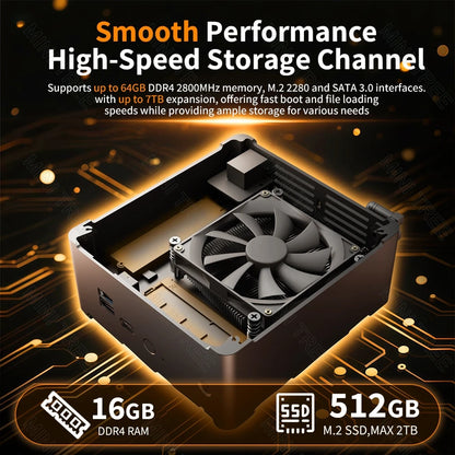 Intel Xeon W-10885M ECC RAM Win11 Mini Gaming PC 2*DDR4 NVME 2Lans Office Gamer Desktop Computer 2186M Web Server Host HD DP