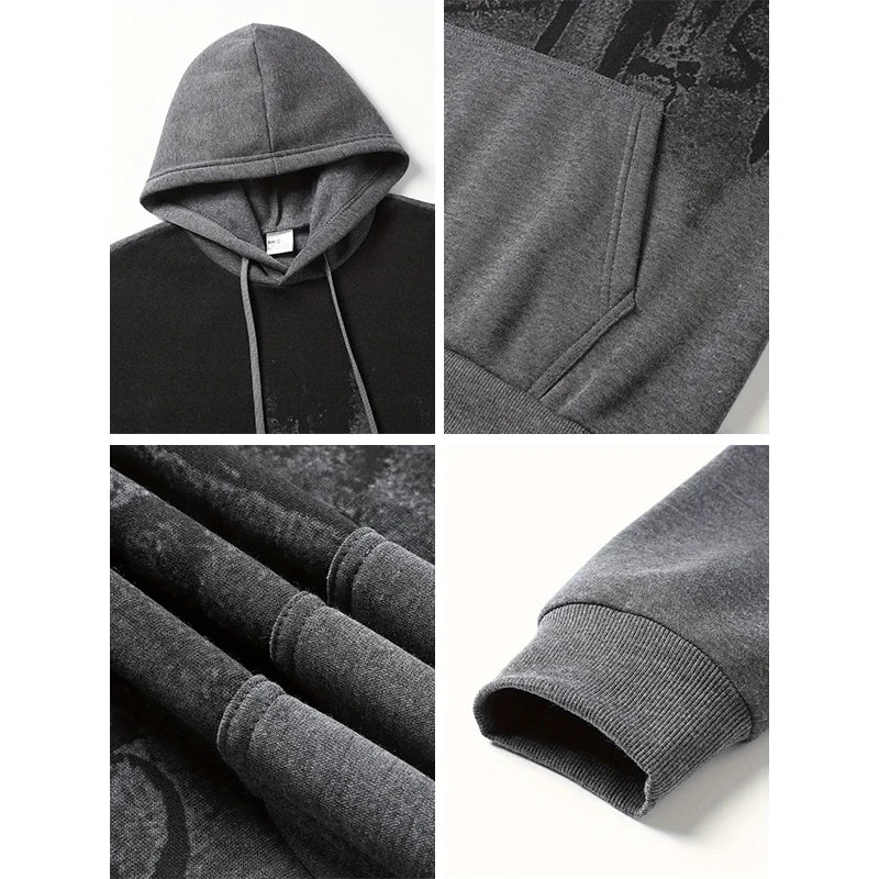 Japanese Fashion Men's Tracksuit Hoodies Sweatpants 2 Piece Set Fall&winter Daily Casual Sporty Jogging Suit Urban Trend Outfits