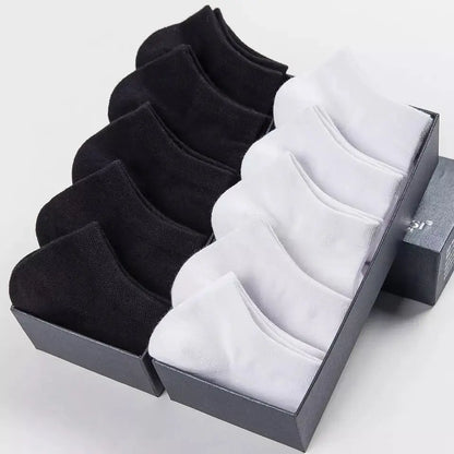 10pairs / Low Black And White Gray Cotton Socks Men's Socks Breathable Sports Socks Men's Short Socks Women's Socks EU37-44